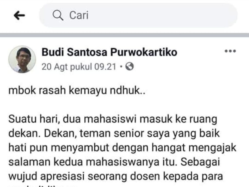 Sosok Budi Santosa Purwokartiko, Rektor ITK Ramai Dikritik Gegara Status SARA