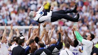 Carlo Ancelotti baru saja meraih titel Laliga. itu menjadikannya pelatih pertama yang menangi trofi liga di 5 Liga Top Eropa (Getty Images)