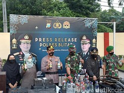 Polres Blitar Amankan Puluhan Knalpot Brong-Petasan Jelang Lebaran