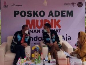 Sandiaga Cek Posko Adem Mudik Aman & Sehat di Rest Area Tol Cipularang
