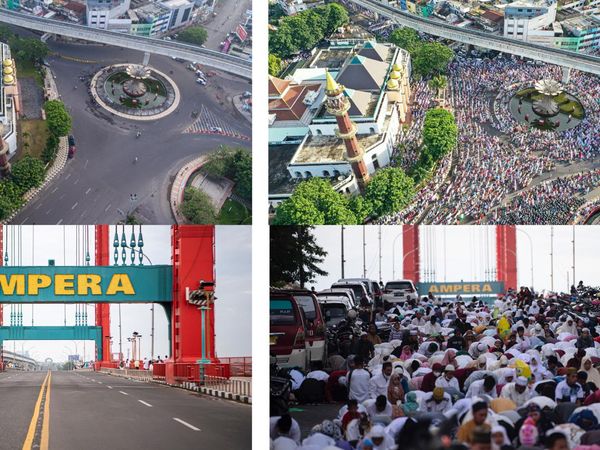 Potret Warga Palembang Kembali Salat Berjamaah Usai Dua Tahun Pandemi