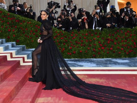 US actress Vanessa Hudgens arrives for the 2022 Met Gala at the Metropolitan Museum of Art on May 2, 2022, in New York. - The Gala raises money for the Metropolitan Museum of Art's Costume Institute. The Gala's 2022 theme is 