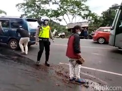 Awas Licin! Ada Tumpahan Minyak di Jalur Gentong Tasikmalaya