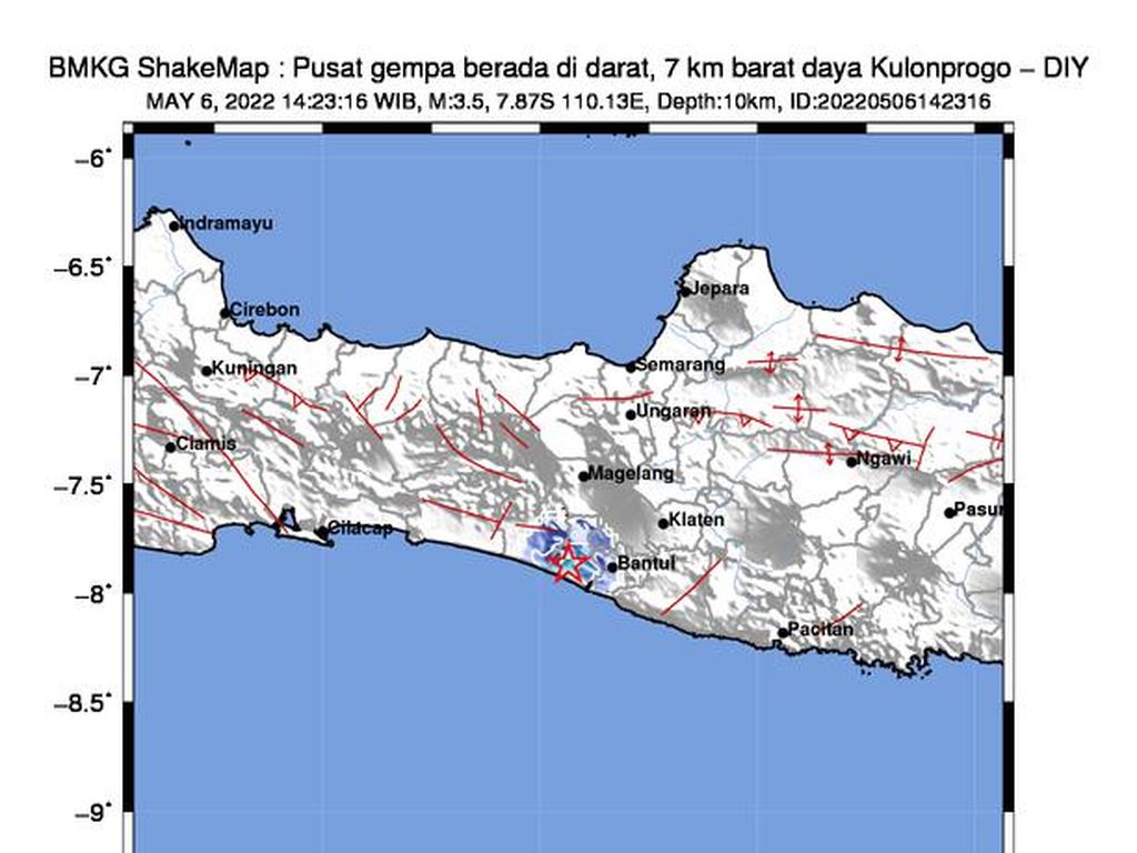 Gempa Darat M 3,5 di Kulon Progo, Getaran Terasa Seperti Ada Truk Berlalu