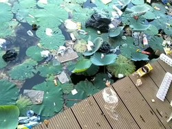 Jorok Atuh Euy! Tumpukan Sampah Kotori Situ Bagendit Garut