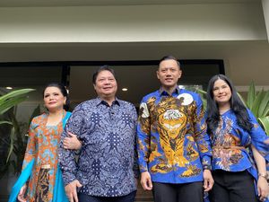 Airlangga dan AHY Halalbihalal, Saling Memaafkan-Bahas Klub Voli SBY