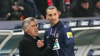 Di PSG, Carlo Ancelotti bekerja bareng Zlatan Ibrahimovic (AP)