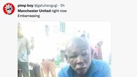 Gambaran pemain MU yang babak belur dipermalukan Brighton di markas sang lawan. (Foto: Twitter @gatuhangugi)