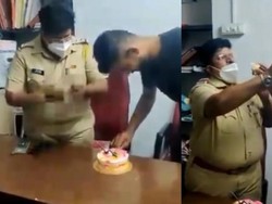 Bikin Geleng Kepala! Aksi Polisi di India Makan Bareng hingga Rayakan Ultah Napi