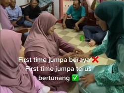 Viral Pasangan Online Pertamakali Ketemu Saat Lebaran, Langsung Tunangan
