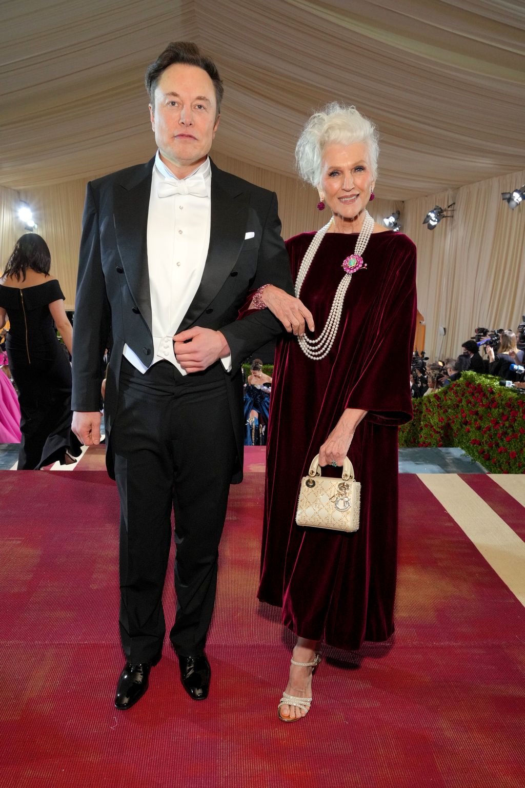 NEW YORK, NEW YORK - MAY 02: (Exclusive Coverage) Elon Musk and Maye Musk arrive at The 2022 Met Gala Celebrating 