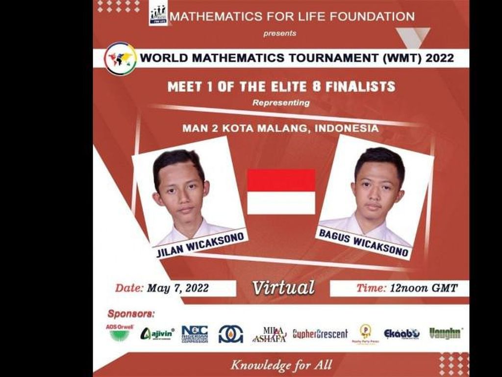 Hebat! 2 Siswa Madrasah Jadi Juara Kompetisi Matematika Dunia WMT 2022