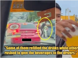 Mulia! Pemuda Ini Bagikan Minuman Gratis Bagi Pemudik yang Terjebak Macet