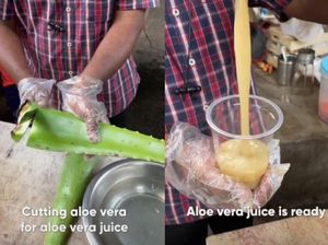Unik Banget! Penjual di India Ini Tawarkan Jus Lidah Buaya dan Rumput Segar