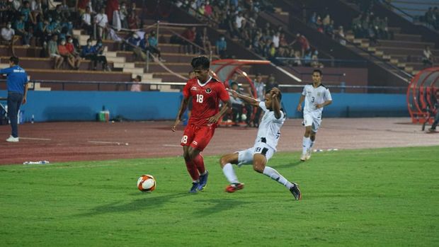 Irfan Jauhari, Indonesia vs Timor Leste di SEA Games. Foto PSSI