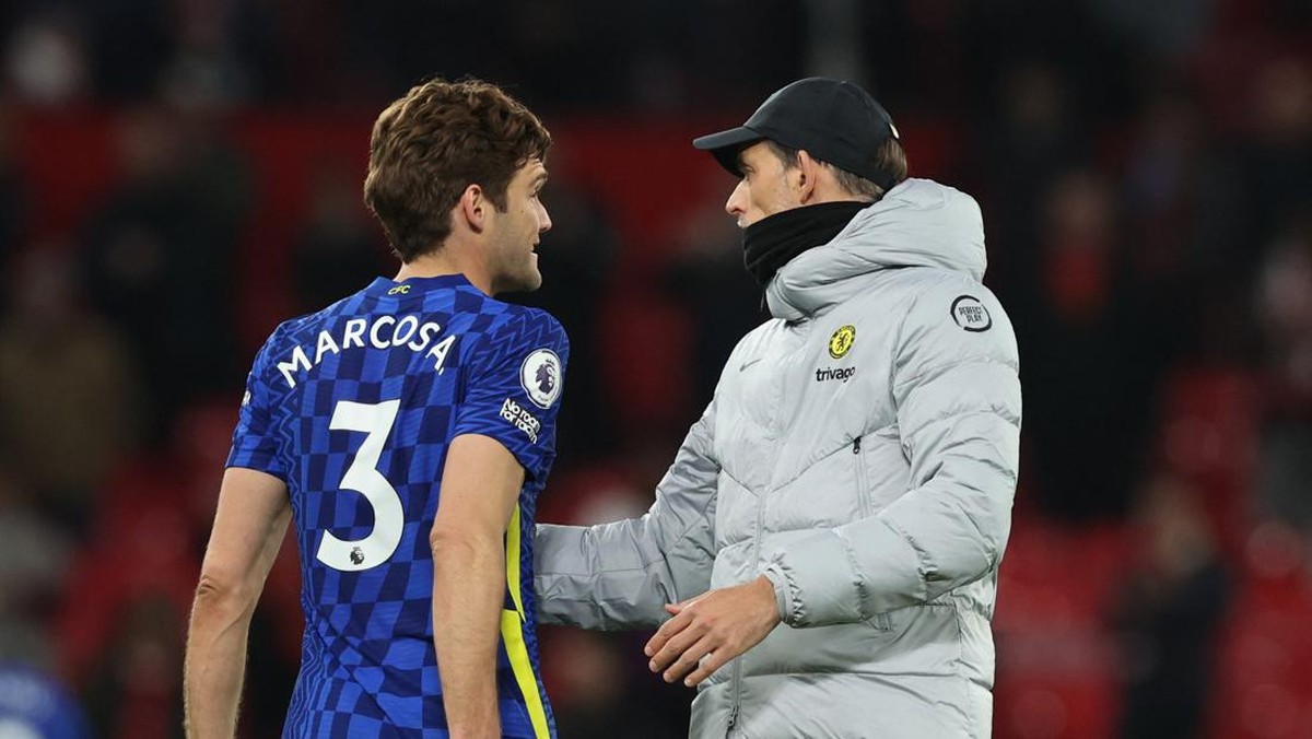 Pelatih Chelsea Thomas Tuchel mengakui sempat ribut dengan pemainnya sendiri, Marcos Alonso. (Foto: REUTERS/PHIL NOBLE)