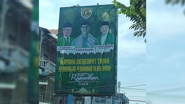 Baliho PPP memuat foto Gubernur DKI Jakarta Anies Baswedan di Riau