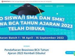 Beasiswa BCA 2023 Lulusan SMA - SMK Dibuka, Kuliah Gratis Plus Asrama