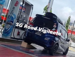 Kelakuan Pengendara di Negeri Tetangga, Ban Belakang Diganjal Biar Bensin Full