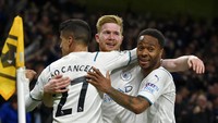 Manchester City masih jadi tim tersubur musim ini dengan 94 gol dari 36 laga di Liga Inggris. Sisa dua laga lagi, mampukah The Citizens tembus 100 gol? (AP)