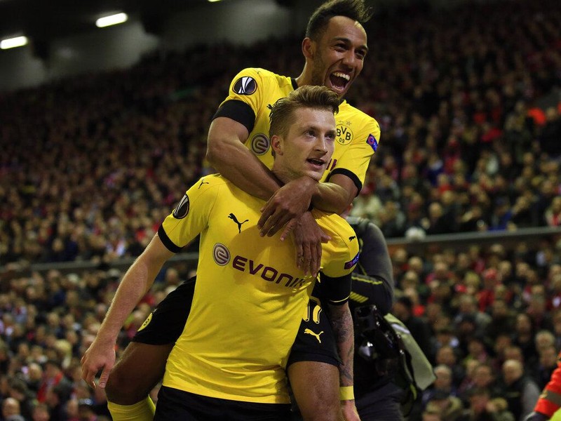 Dortmund's captain Marco Reus reacts disappointed during the German Bundesliga soccer match between Borussia Dortmund and Bayer Leverkusen in Dortmund, Germany, Sunday, Feb. 6, 2022. (AP Photo/Martin Meissner)