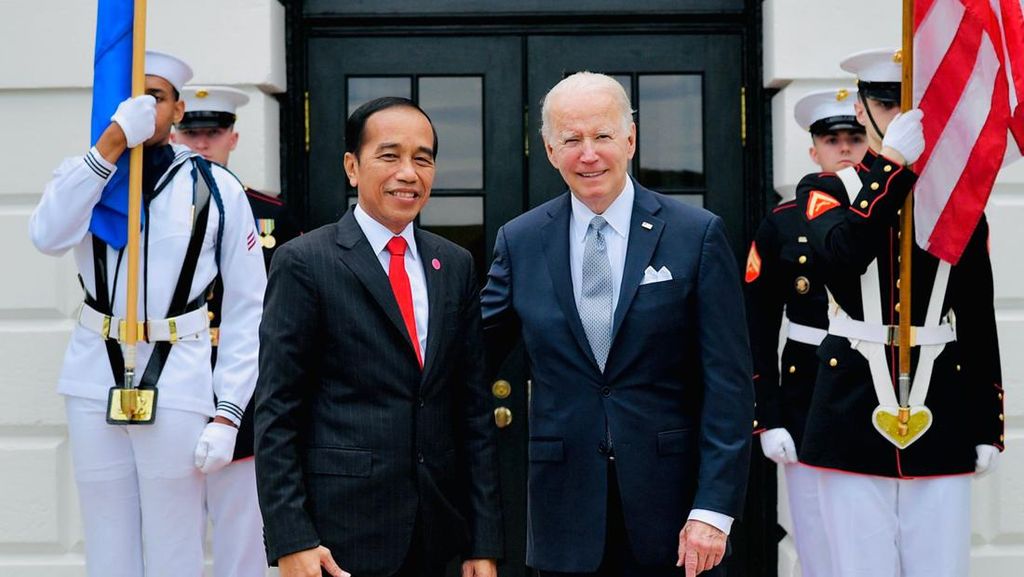 Momen Jokowi Disambut Biden di Gedung Putih AS