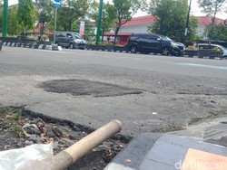 Gorong-gorong Ambrol di Simpang Dekat Pemkab Klaten Akhirnya Ditambal