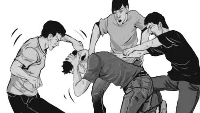 Ilustrasi pengeroyokan Ilustrasi pengeroyokan sejoli usai nobar