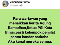 PWI Sumut Sesalkan Postingan Anggota DPRD Diduga Hina Wartawan