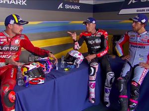 Enea Bastianini-Aleix Espargaro Bahas Kecelakaan Alex Rins di Balik Podium