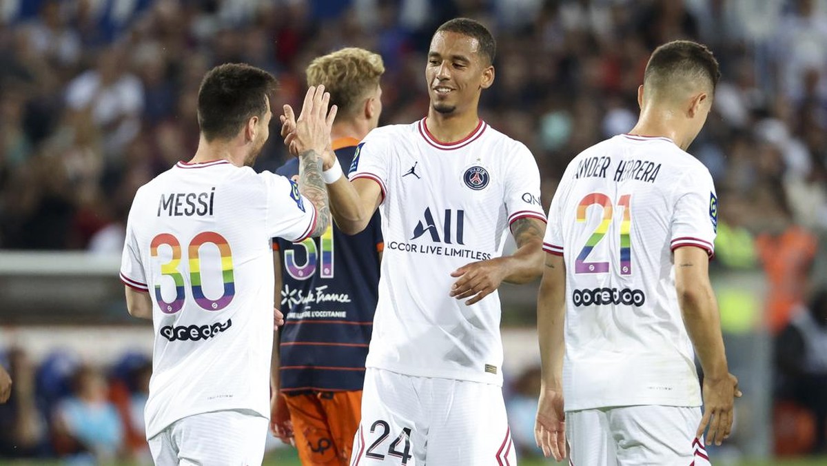 PSG mengenakan jersey dengan simbol dukungan ke LGBT akhir pekan lalu. (Foto: John Berry/Getty Images)