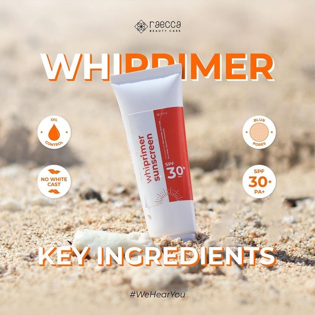 Raecca Whiprimer Sunscreen/Foto: instagram.com/raeccaid Wajib Pakai Sunscreen! Ini Deretan Sunscreen Berukuran Jumbo Untuk Kamu yang Aktif Setiap Hari