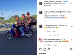 Eks Rider MotoGP Pacar Nikita Mirzani Bonceng 3, Terinspirasi Pemotor RI