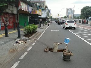 Penutup Saluran Air di Jalan Kramat Jakpus Hilang, Diduga Dicuri Penutup Saluran Air di Jalan Kramat Jakpus Hilang, Diduga Dicuri