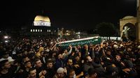 Ribuan Orang Iringi Pemakaman Warga Palestina yang Tewas oleh Israel