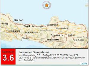 Gempa Lagi, Kali Ini Terjadi di Perairan Jepara Bermagnitudo 3,6
