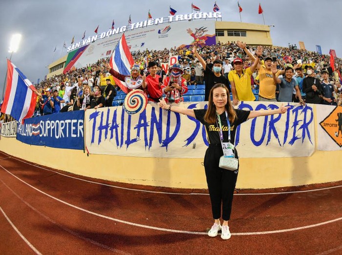 NAM DINH, VIETNAM - 2022/05/09: General manager Nualphan Lamsam of Thailand seen during the Sea Games 2022 Group B match between Thailand and Singapore at the Thien Truong Stadium.
(Final score; Thailand 5:0 Singapore). (Photo by Amphol Thongmueangluang/SOPA Images/LightRocket via Getty Images)