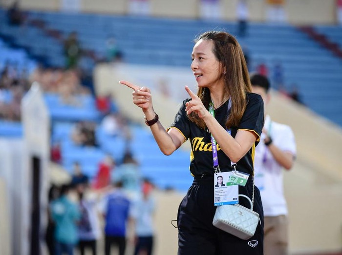 NAM DINH, VIETNAM - 2022/05/09: General manager Nualphan Lamsam of Thailand seen during the Sea Games 2022 Group B match between Thailand and Singapore at the Thien Truong Stadium.
(Final score; Thailand 5:0 Singapore). (Photo by Amphol Thongmueangluang/SOPA Images/LightRocket via Getty Images)