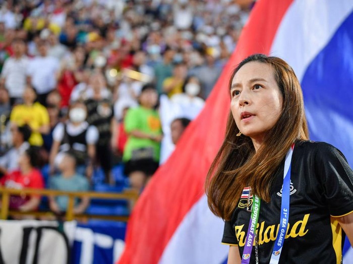 NAM DINH, VIETNAM - 2022/05/09: General manager Nualphan Lamsam of Thailand seen during the Sea Games 2022 Group B match between Thailand and Singapore at the Thien Truong Stadium.
(Final score; Thailand 5:0 Singapore). (Photo by Amphol Thongmueangluang/SOPA Images/LightRocket via Getty Images)