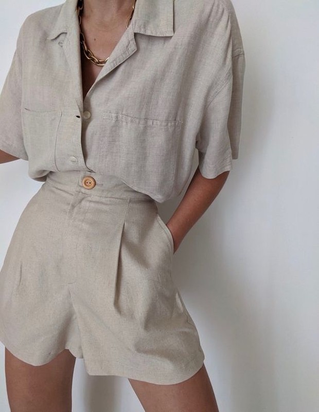 Pakaian berbahan linen/Foto: Pinterest/Na Nin pakaian berbahan linen