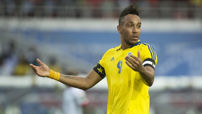 LIBREVILLE, GABON - JANUARY 18: Pierre Emerick Aubameyang of Gabon during the Group A match between Gabon and Burkina Faso at Stade de LAmitie on January 18, 2017 in Libreville, Gabon. (Photo by Visionhaus/Corbis via Getty Images)