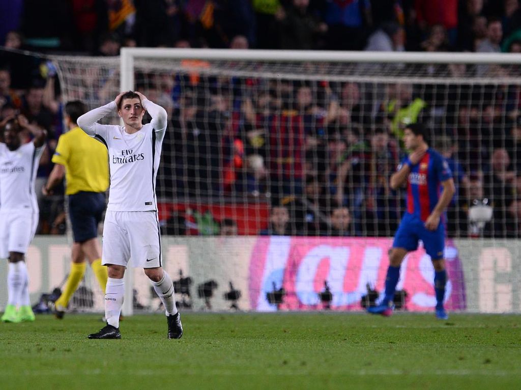 PSG Kena Comeback Barcelona, Kekalahan Paling Nyesek Verratti PSG Kena Comeback Barcelona, Kekalahan Paling Nyesek Verratti
