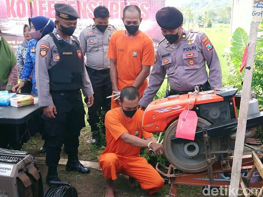 Komplotan Pencuri Mesin Diesel Traktor Bajak Sawah di Trenggalek Diringkus