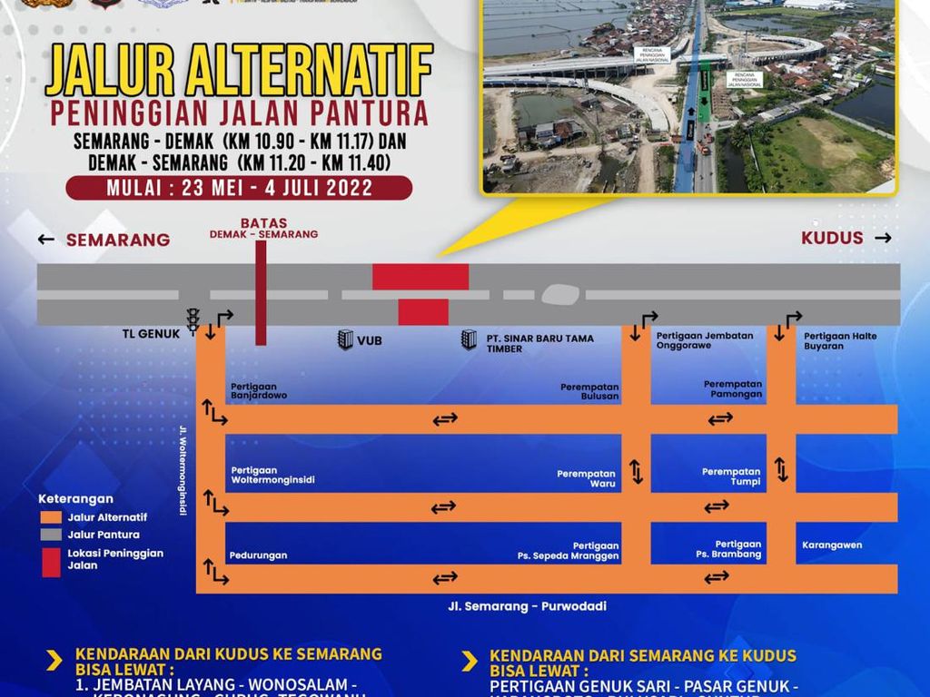 Perbaikan Jalan Pantura Demak 23 Mei-4 Juli, Ini Rute Alternatifnya Perbaikan Jalan Pantura Demak 23 Mei-4 Juli, Ini Rute Alternatifnya
