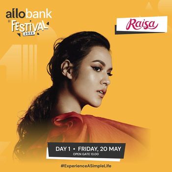 Penyanyi Raisa yang turut memeriahkan Allo Bank Festival 2022 Day 1