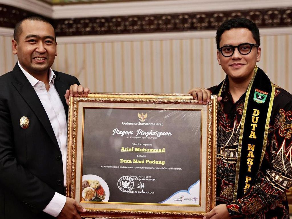 Sah! Arief Muhammad Resmi Jadi Duta Nasi Padang