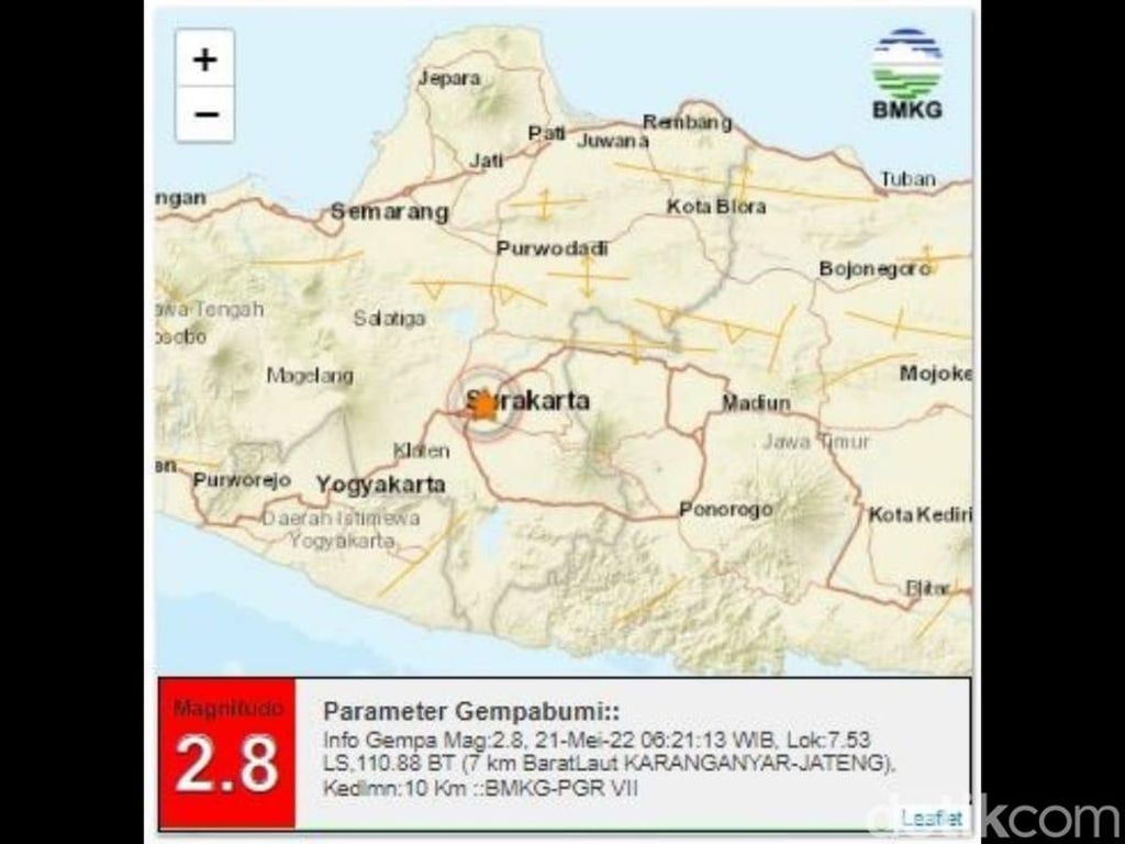Gempa Darat M 2,8 Guncang Karanganyar Gempa Darat M 2,8 Guncang Karanganyar