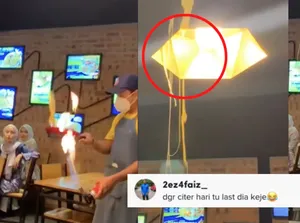 Atraksi Pelayan Lempar Keju Leleh Ini Berakhir Bikin Satu Restoran Ngakak