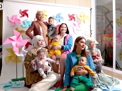 6 Pemotretan Nagita Slavina Bareng Geng Ibu & Bayi Sultan, Tampil Colorful
