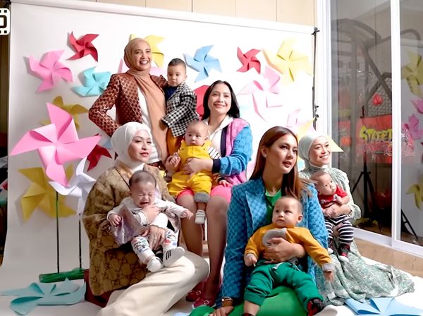 6 Pemotretan Nagita Slavina Bareng Geng Ibu & Bayi Sultan, Tampil Colorful